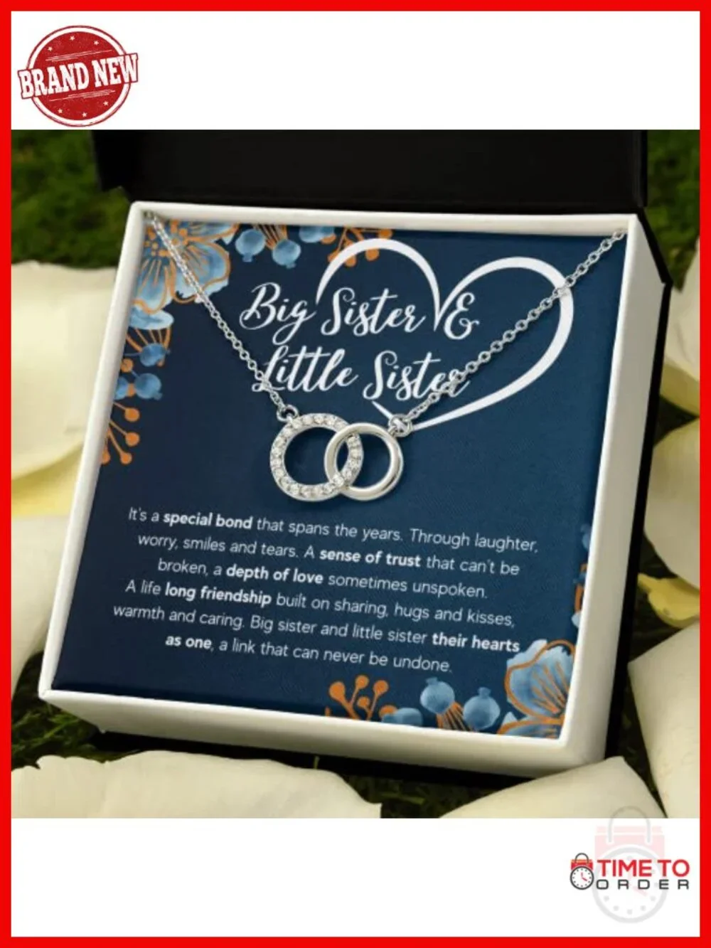 14K White Gold Over Stainless Steel CZ Pendant Necklace with Message Card and